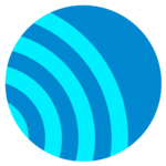 Blue circle with ripple pattern